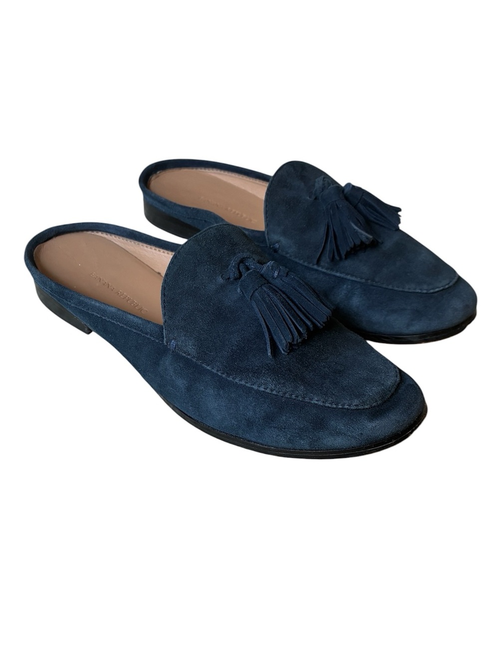 Banana Republic Women's Navy Suede Tassel Mule Loafers Size 6.5